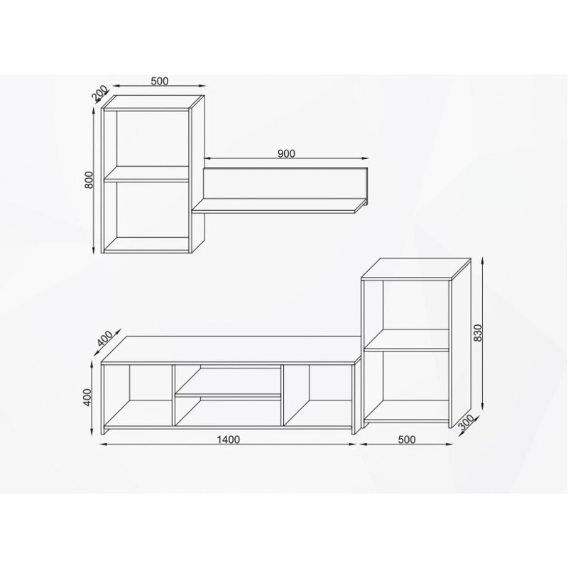 Biblioteca Makaza - Culoare Stejar-Alb - Mobila Living-Sufragerie